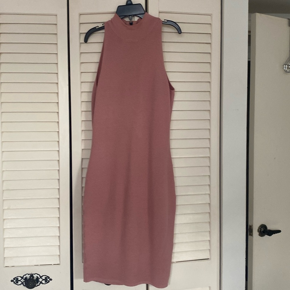 Mock Neck Pink dress